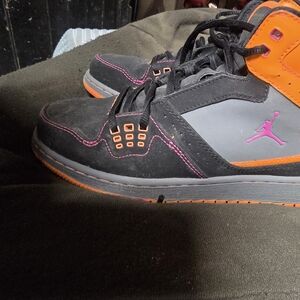 Jordan Black and Orange Sneakers